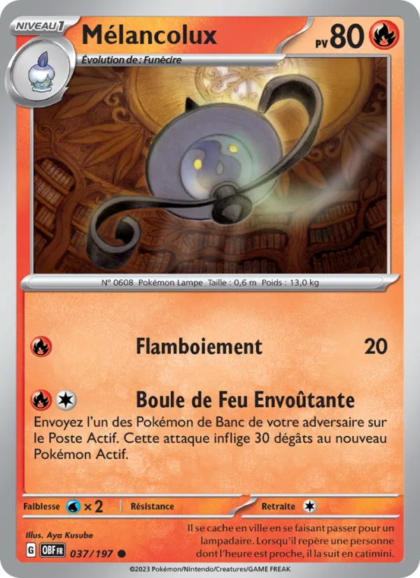 Mélancolux 37/197 — EV03 – Flammes Obsidiennes — Carte Pokémon française
