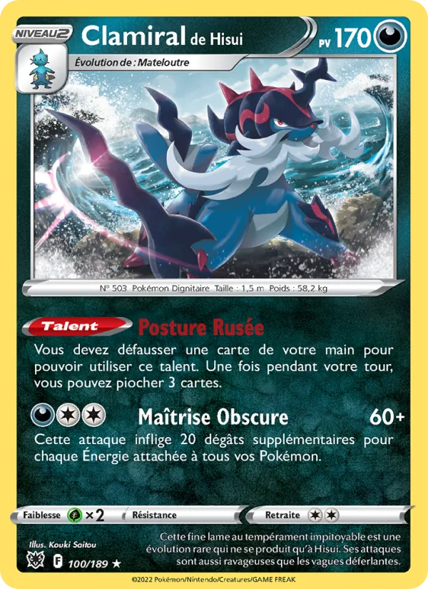 Clamiral de Hisui 100/189 — EB10 – Astres Radieux — Carte Pokémon française