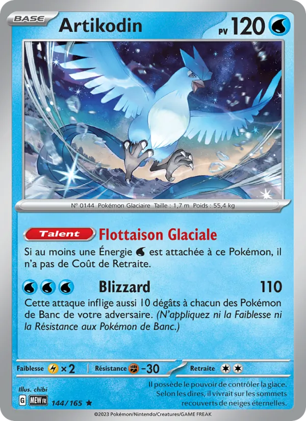 Artikodin 144/165 — EV03.5 — 151 — Carte Pokémon française