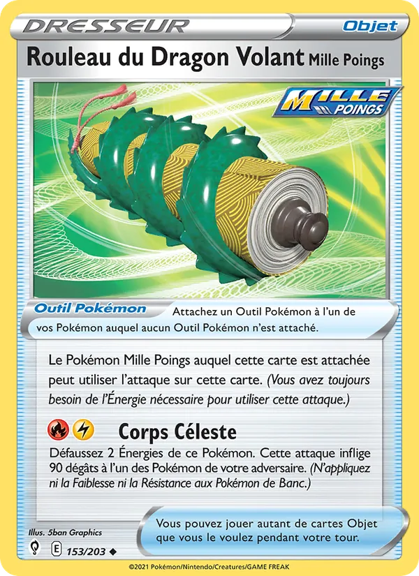 Rouleau du Dragon Volant Mille Poings 153/203 — EB07 - Evolution Céleste — Carte Pokémon française