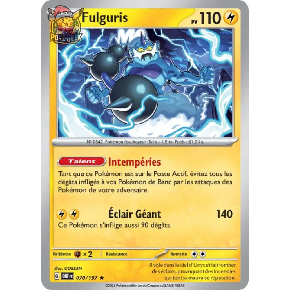 Holo - Pokemon - Flammes Obsidiennes - Fulguris 70/197 - Poke-Geek