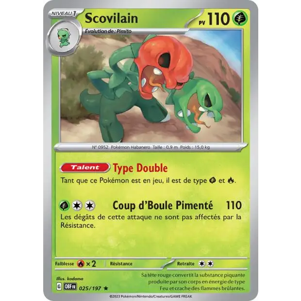 Holo - Pokemon - Flammes Obsidiennes - Scovilain 25/197 - Poke-Geek