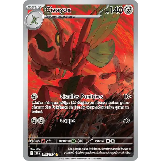 IR - Pokemon - Flammes Obsidiennes - Cizayox 205/197 - Poke-Geek