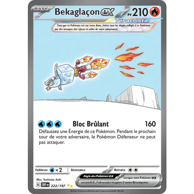 ISR - Pokemon - Flammes Obsidiennes - Bekaglaçon ex 222/197