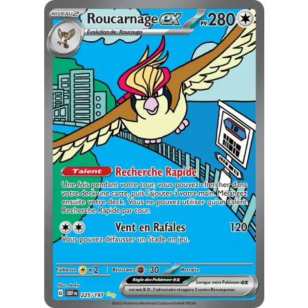 ISR - Pokemon - Flammes Obsidiennes - Roucarnage ex 225/197 - Poke-Geek