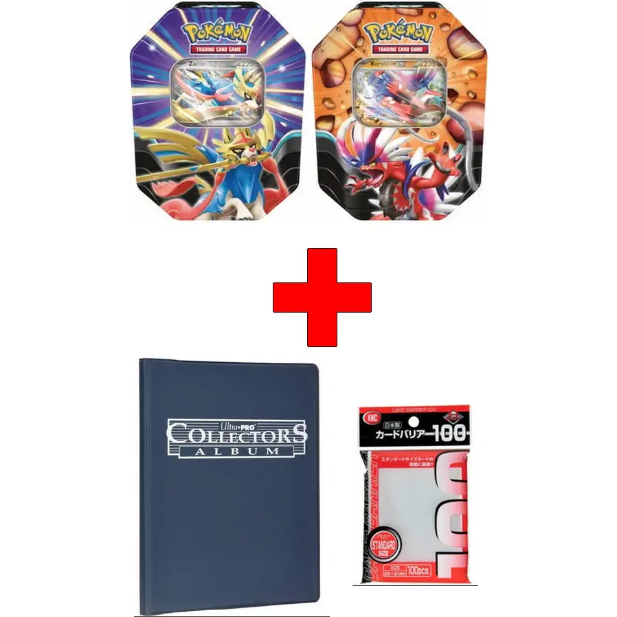 Lot de 2 Pokébox Légendes Tranchantes – Zacian-ex et Koraidon-ex + Portfolio + Sleeves KMC - Poke-Geek