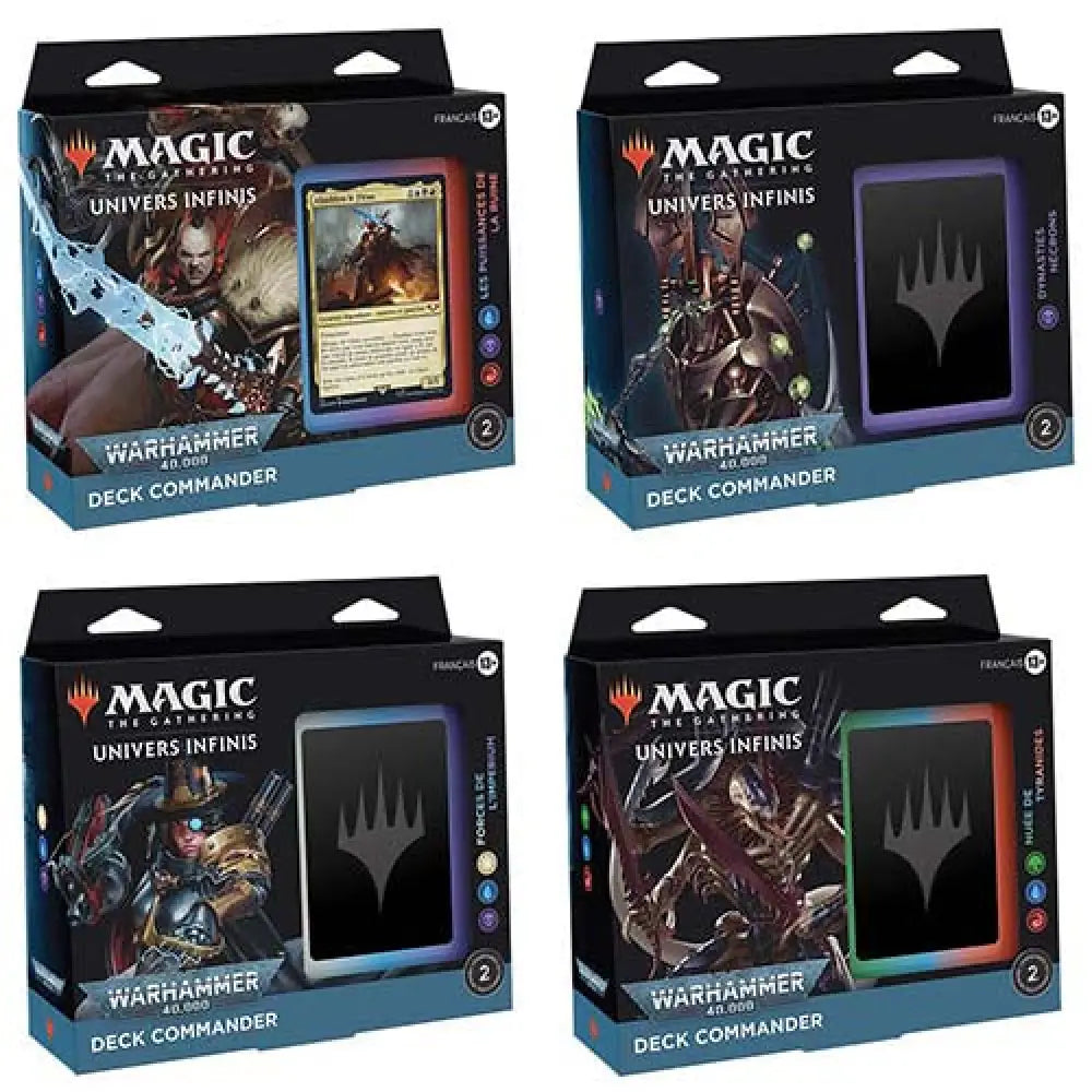 Lot de 4 Decks Commander Univers Infinis - Warhammer 40K différents - Poke-Geek