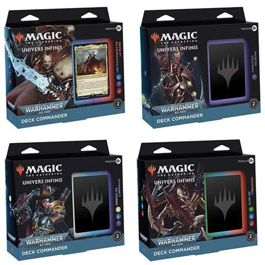 Lot de 4 Decks Commander Univers Infinis - Warhammer 40K différents