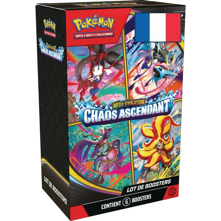 Lot de 6 Boosters Méga-Évolution ME04 Chaos Ascendant – Français