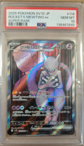 Mewtwo-ex de la Team Rocket 114/098 SV10 japonais PSA 10 – recto
