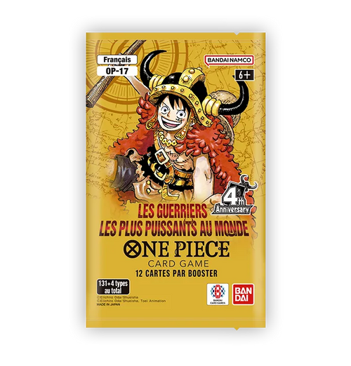 Booster One Piece OP17 en français – Les Guerriers les Plus Puissants au Monde – 12 cartes