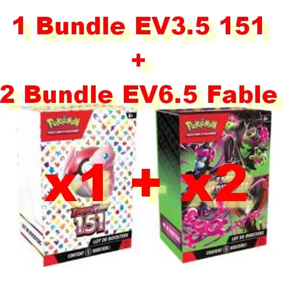 Pack 1 Bundle 151 + 2 Bundles Fable Nébuleuse - FR - Poke-Geek