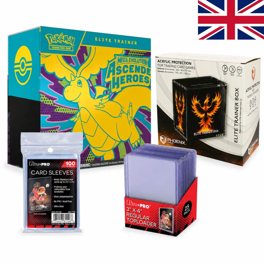 Pack Elite Trainer Box Mega Evolution – Ascended Heroes Anglais + Protections Premium - Poke-Geek