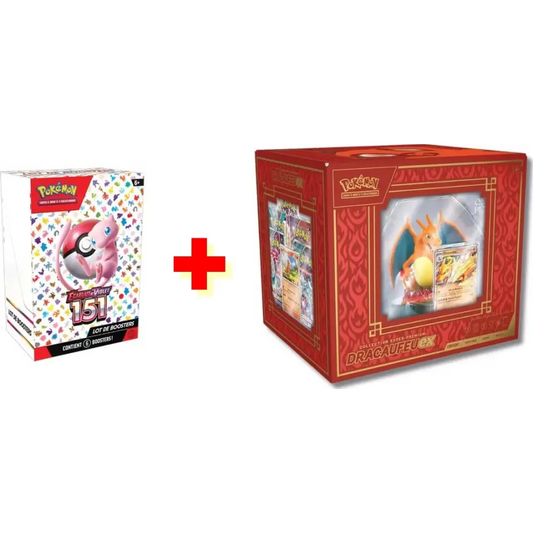 Pack - Pokemon - 1 Bundle 151 - EV3.5 + 1 Coffret Collection Super Premium Dracaufeu ex - FR