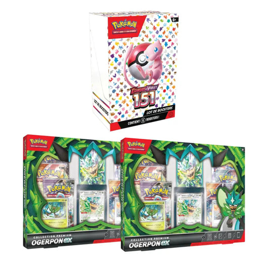 Pack Premium Pokémon : 1 Bundle 151 + Coffrets Ogerpon EX FR