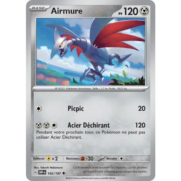 Peu commune - Pokemon - Flammes Obsidiennes - Airmure 142/197 - Poke-Geek