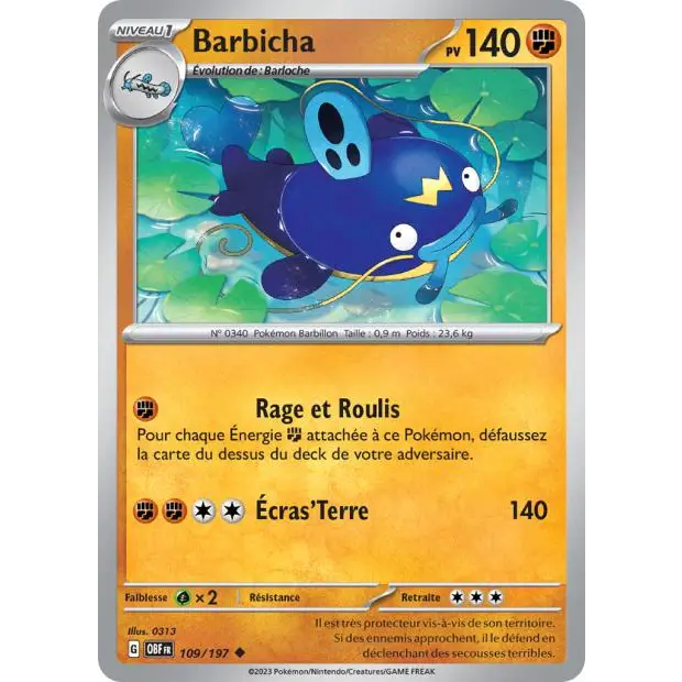 Peu commune - Pokemon - Flammes Obsidiennes - Barbicha 109/197 - Poke-Geek