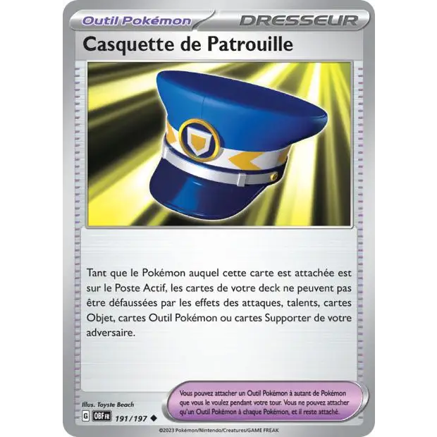 Peu commune - Pokemon - Flammes Obsidiennes - Casquette de Patrouille 191/197 - Poke-Geek
