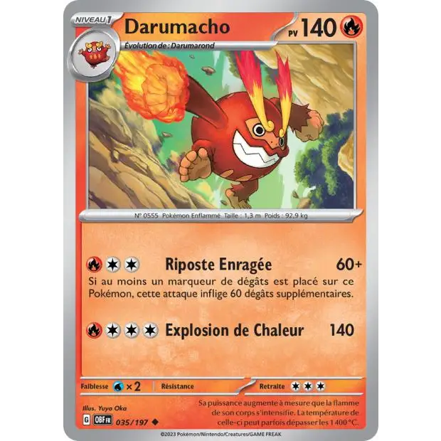 Peu commune - Pokemon - Flammes Obsidiennes - Darumacho 35/197
