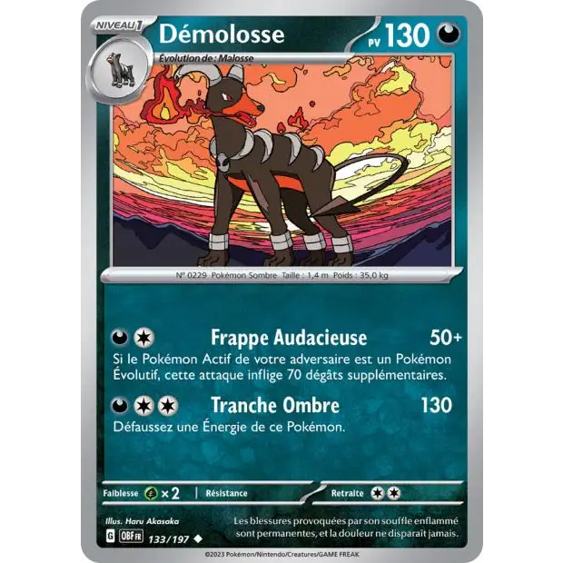 Peu commune - Pokemon - Flammes Obsidiennes - Démolosse 133/197