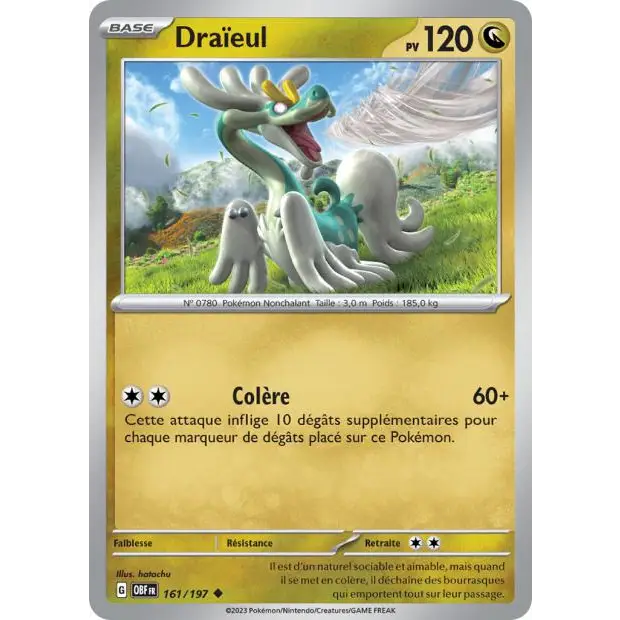 Peu commune - Pokemon - Flammes Obsidiennes - Draïeul 161/197