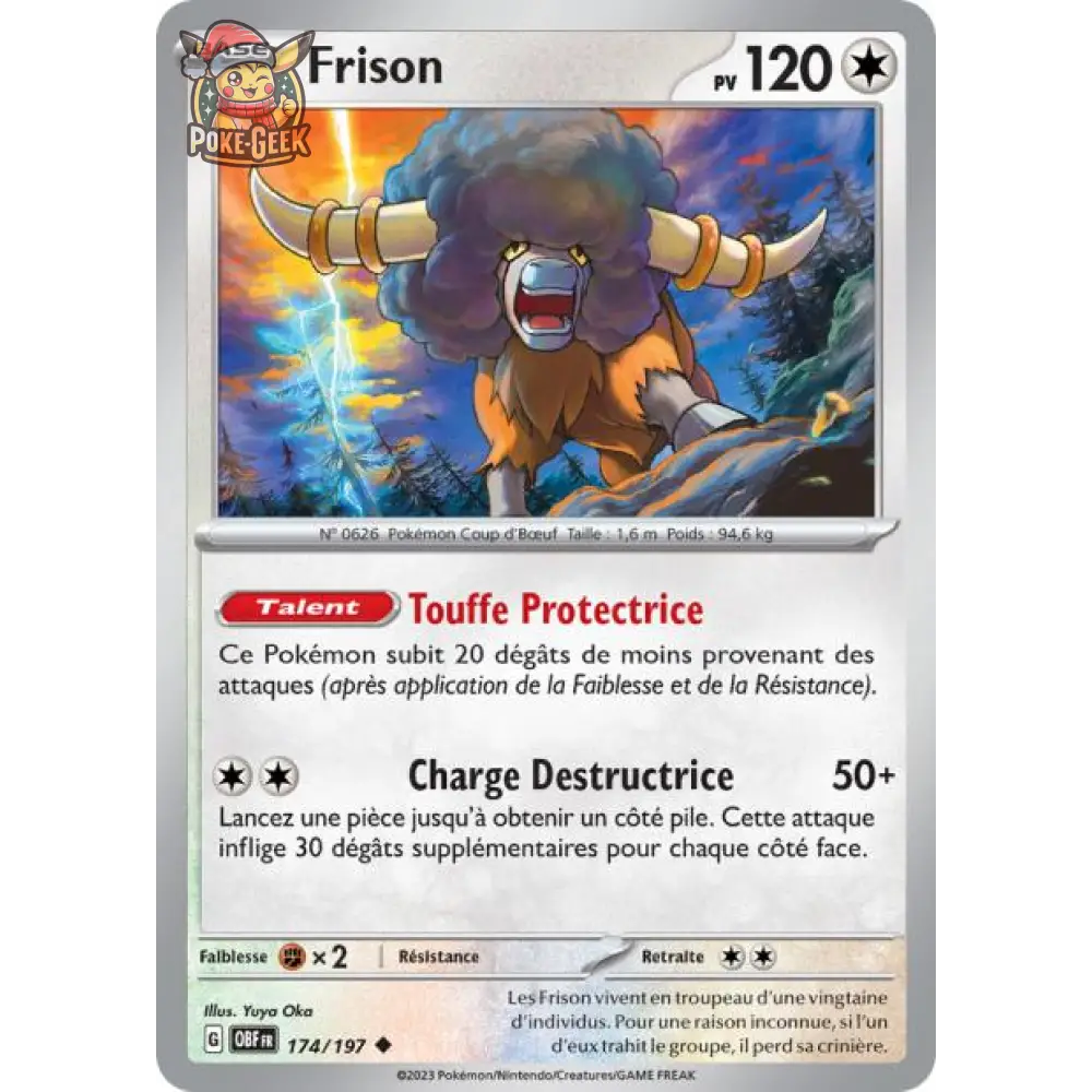 Peu commune - Pokemon - Flammes Obsidiennes - Frison 174/197 - Poke-Geek