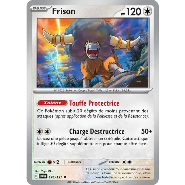 Peu commune - Pokemon - Flammes Obsidiennes - Frison 174/197
