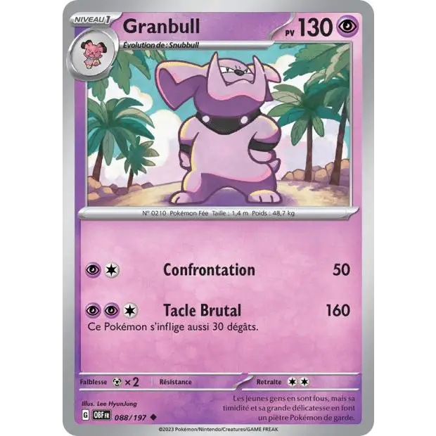 Peu commune - Pokemon - Flammes Obsidiennes - Granbull 88/197
