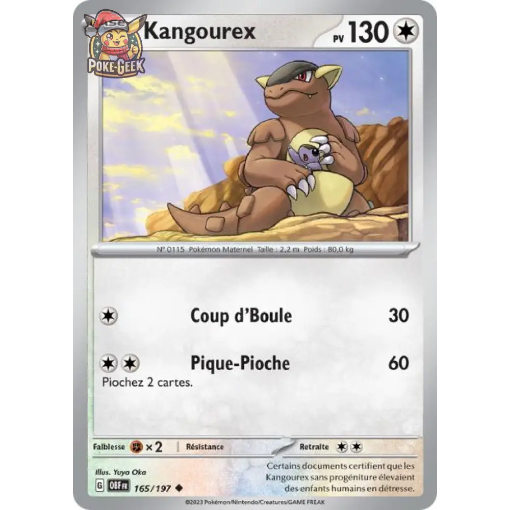 Peu commune - Pokemon - Flammes Obsidiennes - Kangourex 165/197 - Poke-Geek