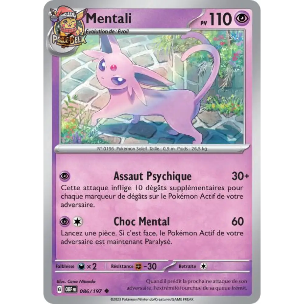 Peu commune - Pokemon - Flammes Obsidiennes - Mentali 86/197 - Poke-Geek