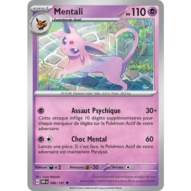 Peu commune - Pokemon - Flammes Obsidiennes - Mentali 86/197