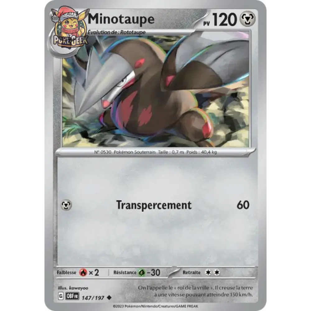 Peu commune - Pokemon - Flammes Obsidiennes - Minotaupe 147/197 - Poke-Geek
