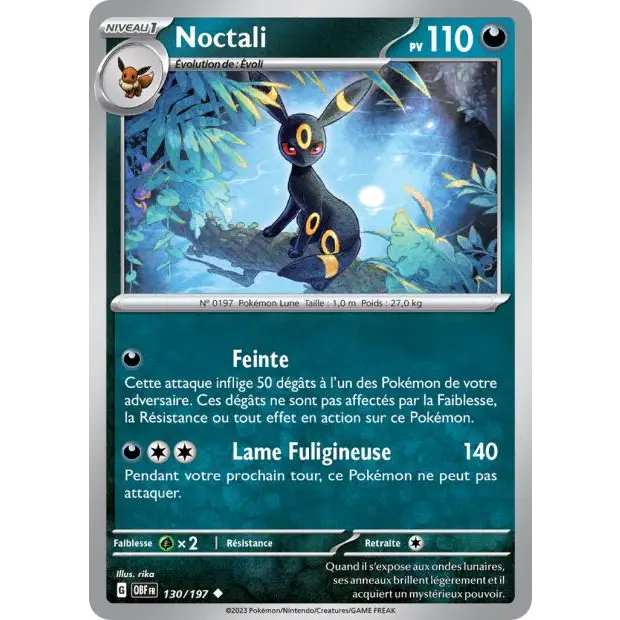 Peu commune - Pokemon - Flammes Obsidiennes - Noctali 130/197 - Poke-Geek
