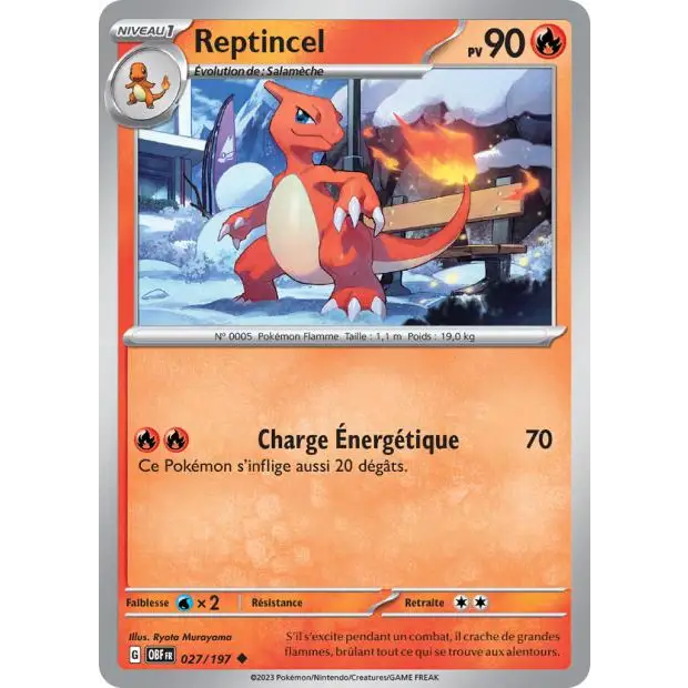 Peu commune - Pokemon - Flammes Obsidiennes - Reptincel 27/197