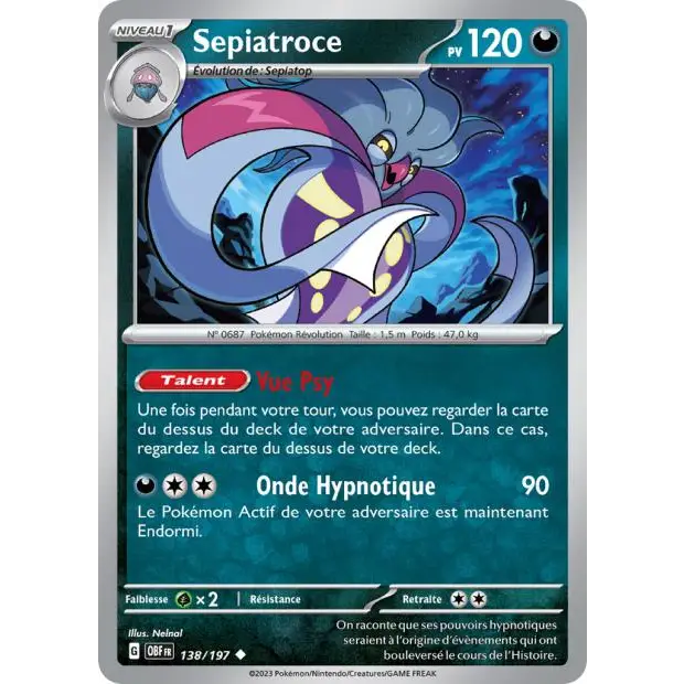 Peu commune - Pokemon - Flammes Obsidiennes - Sepiatroce 138/197 - Poke-Geek