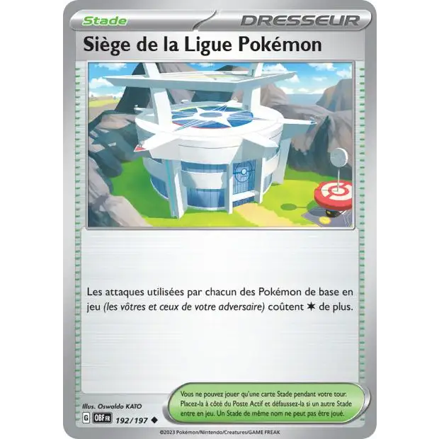 Peu commune - Pokemon - Flammes Obsidiennes - Siège de la Ligue Pokémon 192/197