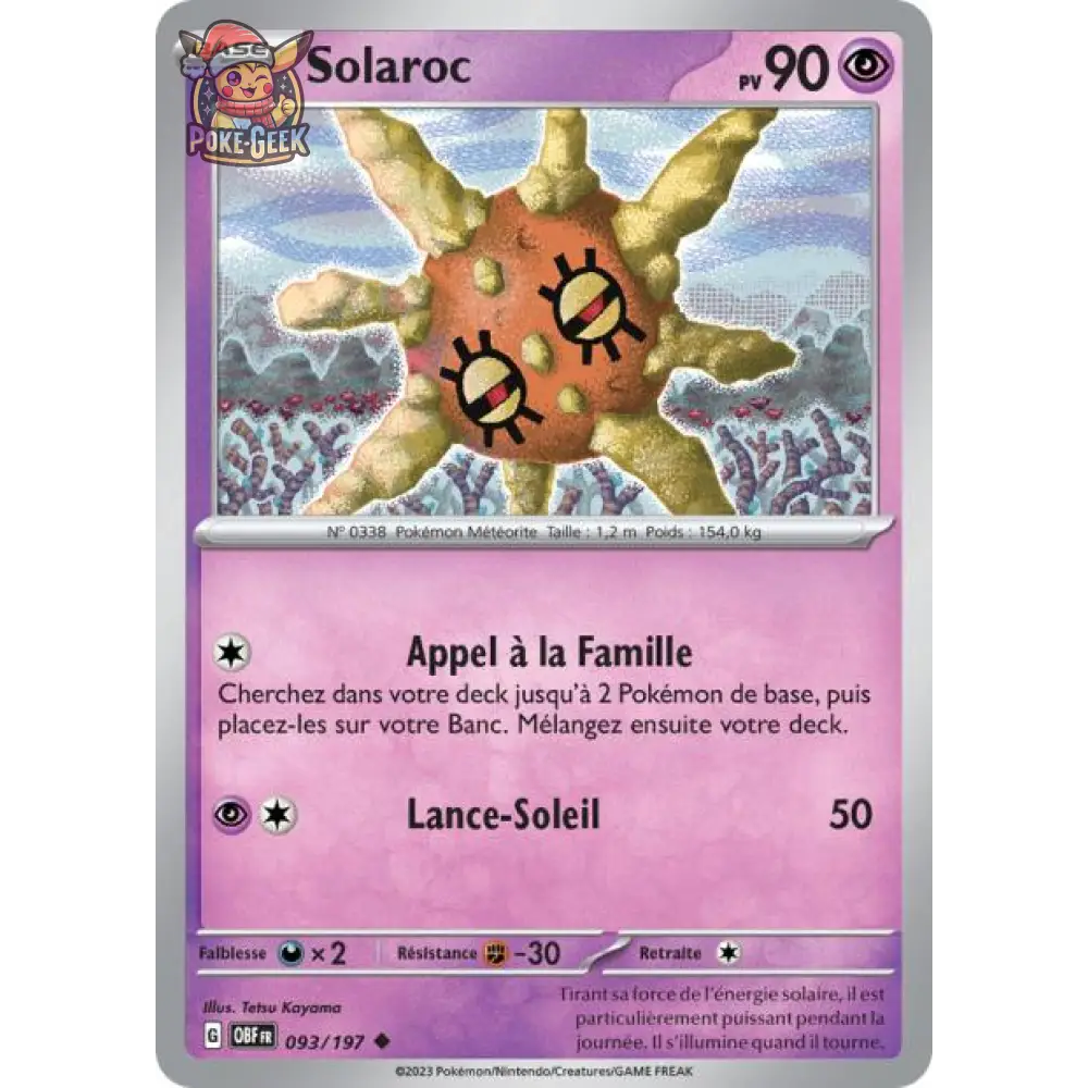 Peu commune - Pokemon - Flammes Obsidiennes - Solaroc 93/197 - Poke-Geek