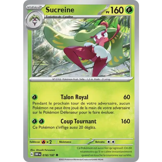Peu commune - Pokemon - Flammes Obsidiennes - Sucreine 18/197 - Poke-Geek