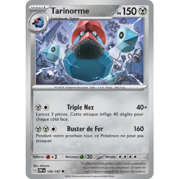 Peu commune - Pokemon - Flammes Obsidiennes - Tarinorme 146/197