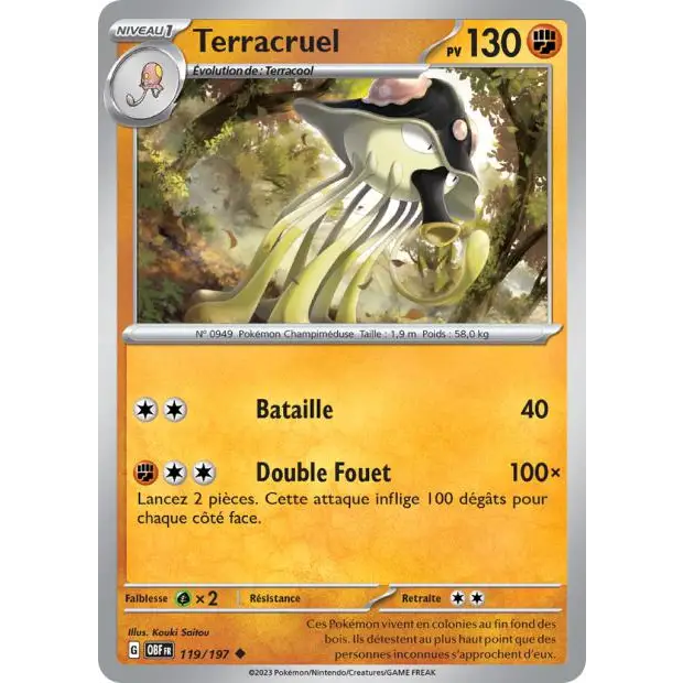 Peu commune - Pokemon - Flammes Obsidiennes - Terracruel 119/197 - Poke-Geek