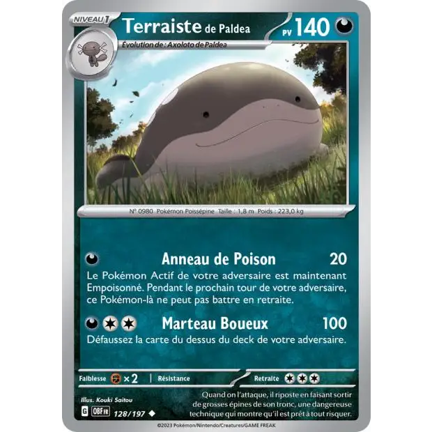 Peu commune - Pokemon - Flammes Obsidiennes - Terraiste de Paldea 128/197