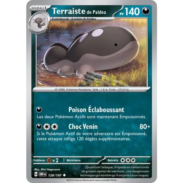 Peu commune - Pokemon - Flammes Obsidiennes - Terraiste de Paldea 129/197