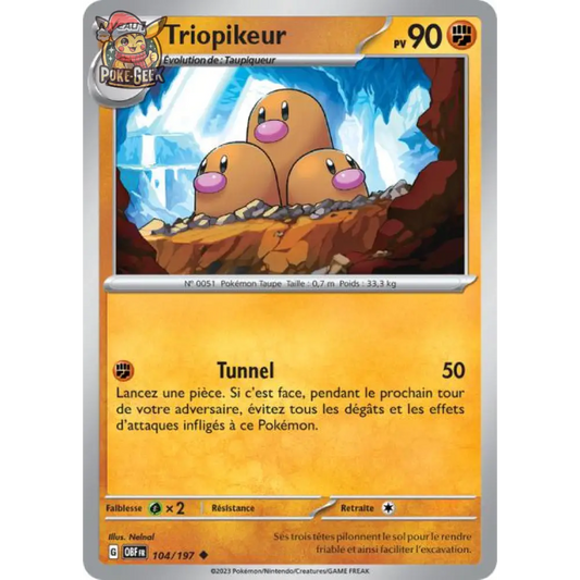 Uncommon - Pokemon - Obsidian Flames - Dugtrio 104/197