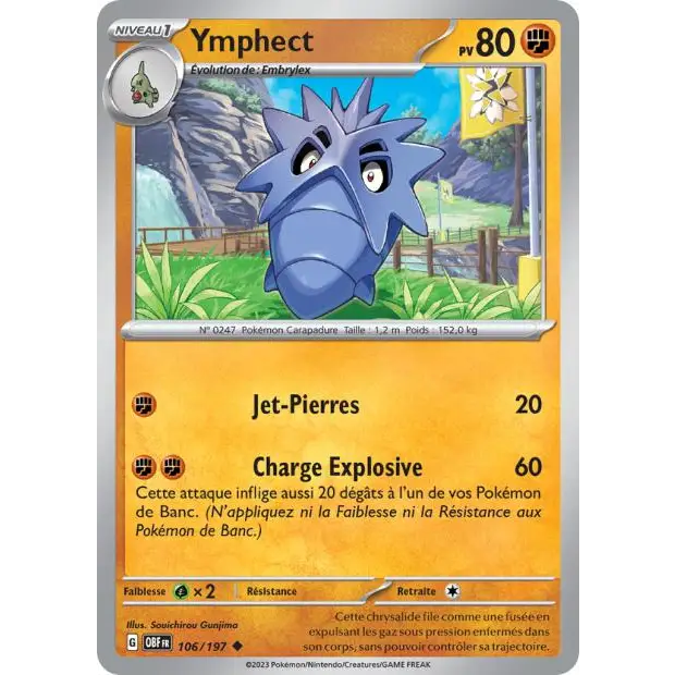 Peu commune - Pokemon - Flammes Obsidiennes - Ymphect 106/197