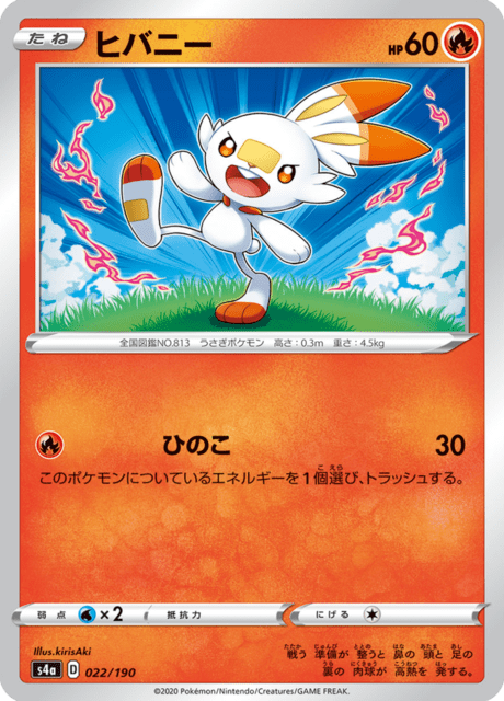 Vue agrandie de Scorbunny, carte 022/190