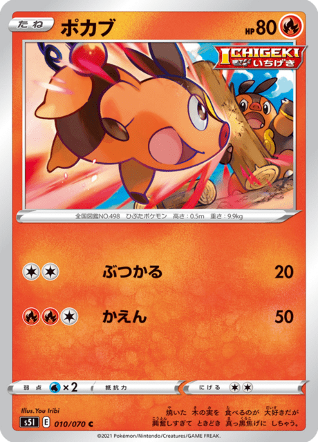Vue agrandie de Tepig, carte 010/070