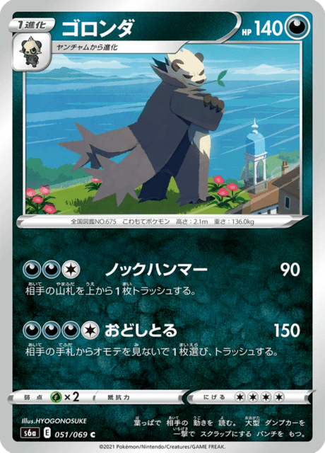 Enlarged view of Pangoro, card 051/069