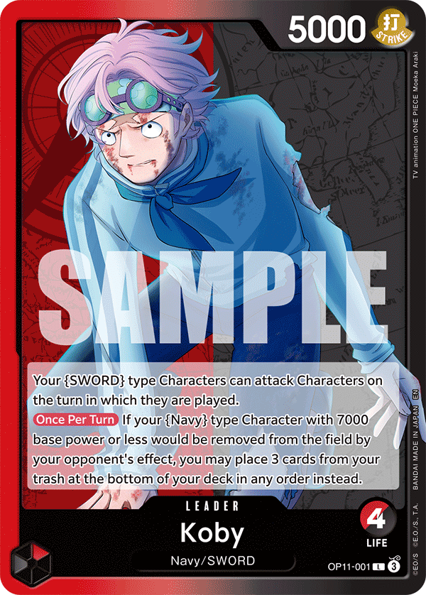Vue agrandie de Koby, carte OP11-001