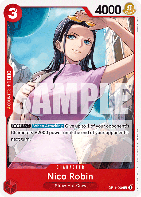Vue agrandie de Nico Robin, carte OP11-009