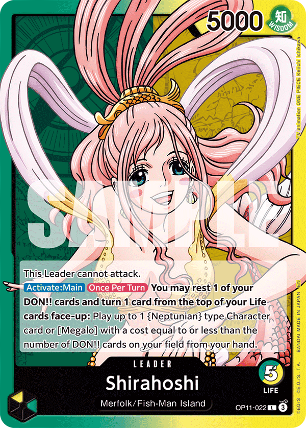 Vue agrandie de Shirahoshi, carte OP11-022
